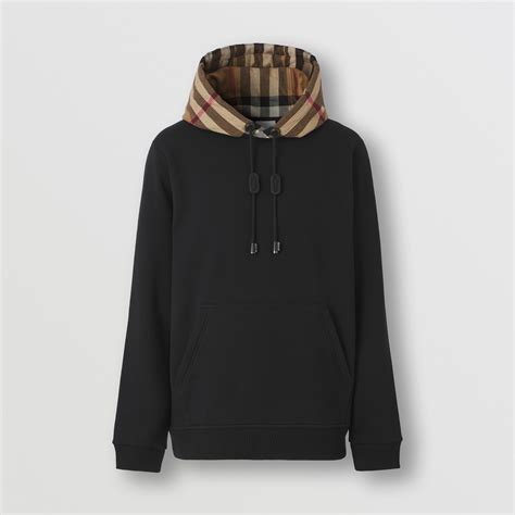 burberry london hoodie mens|burberry black sweatshirt with check.